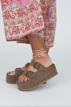 Platform Double Buckle Sandals