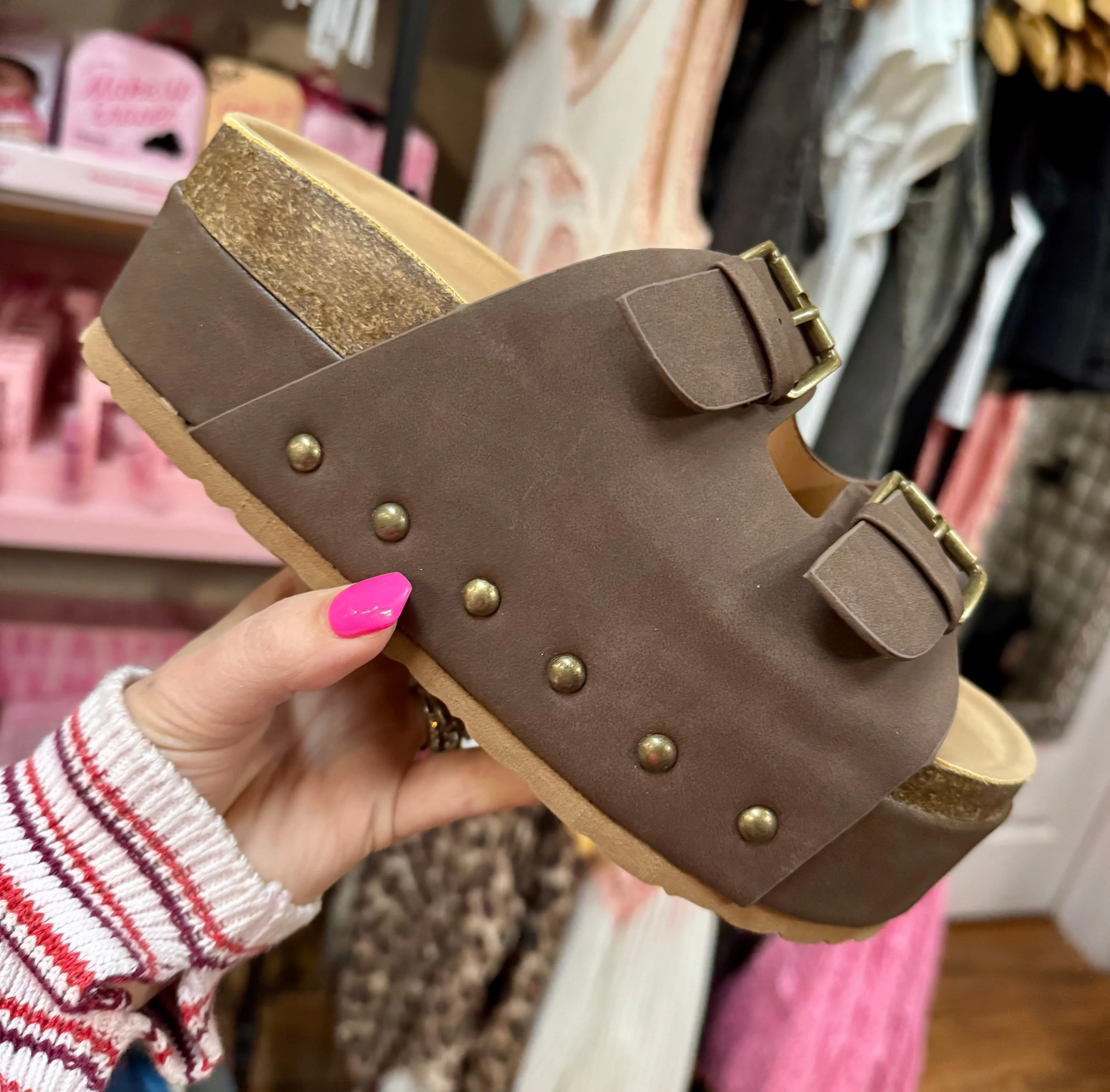 Platform Double Buckle Sandals