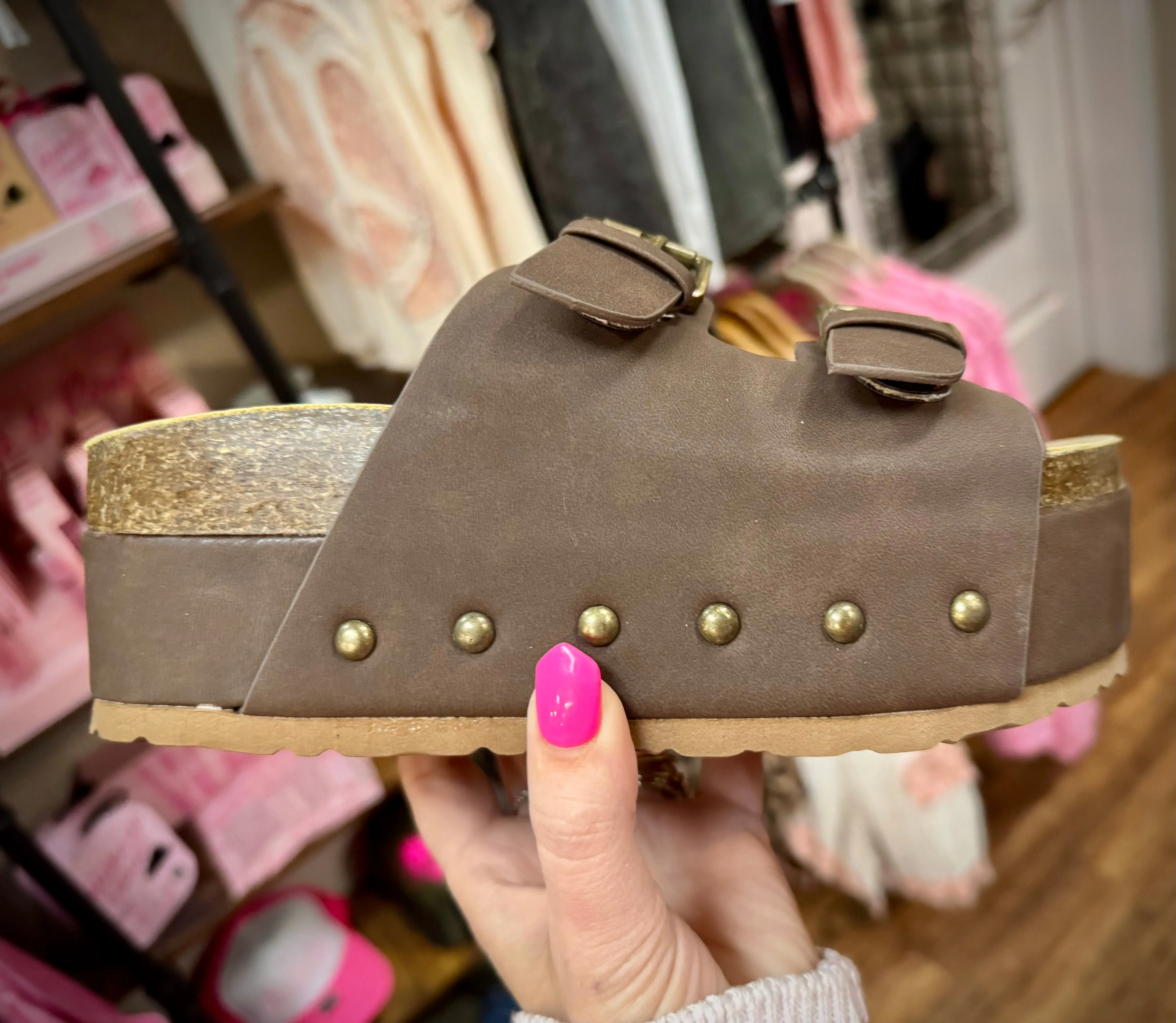 Platform Double Buckle Sandals