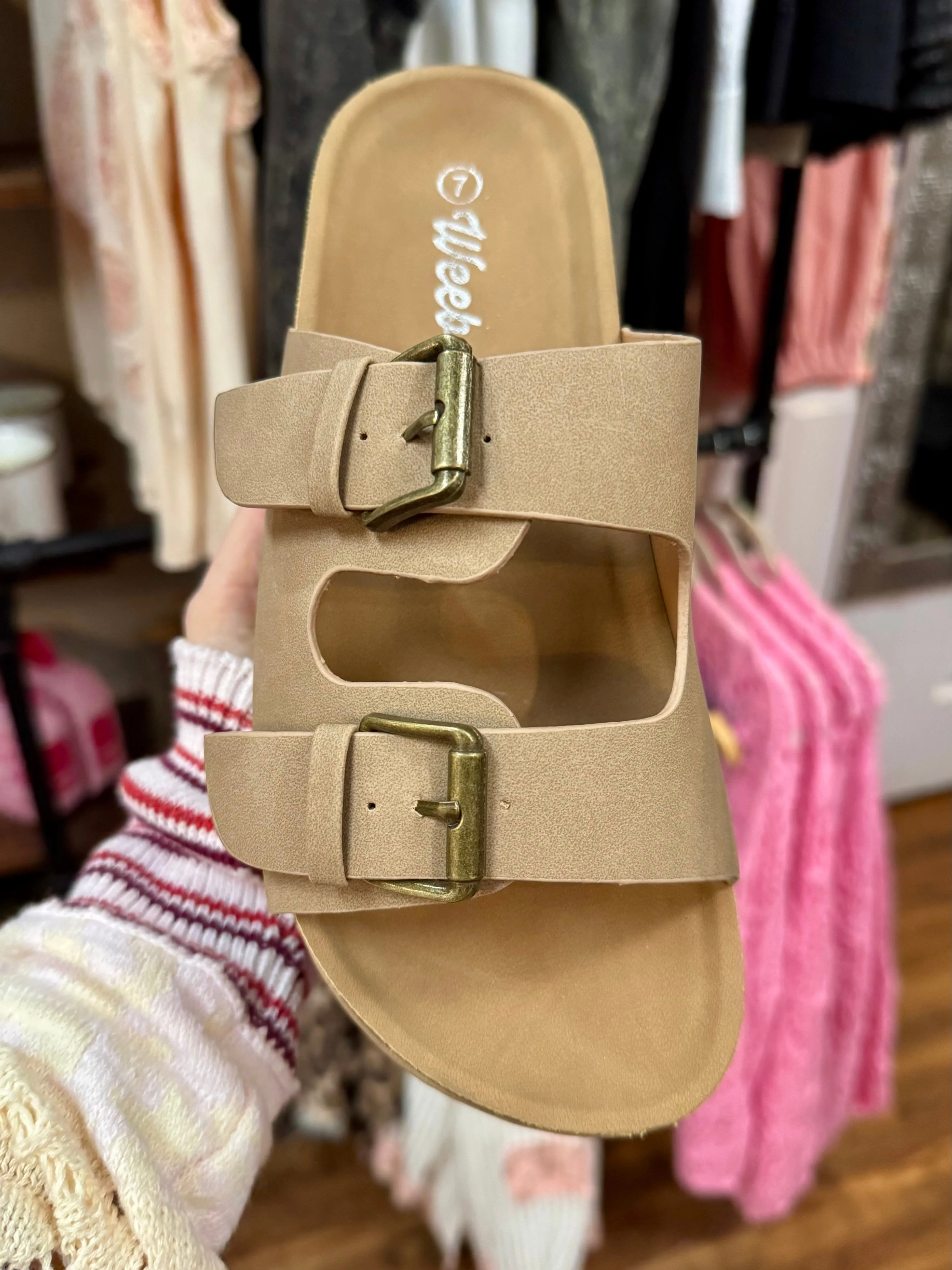 Platform Double Buckle Sandals