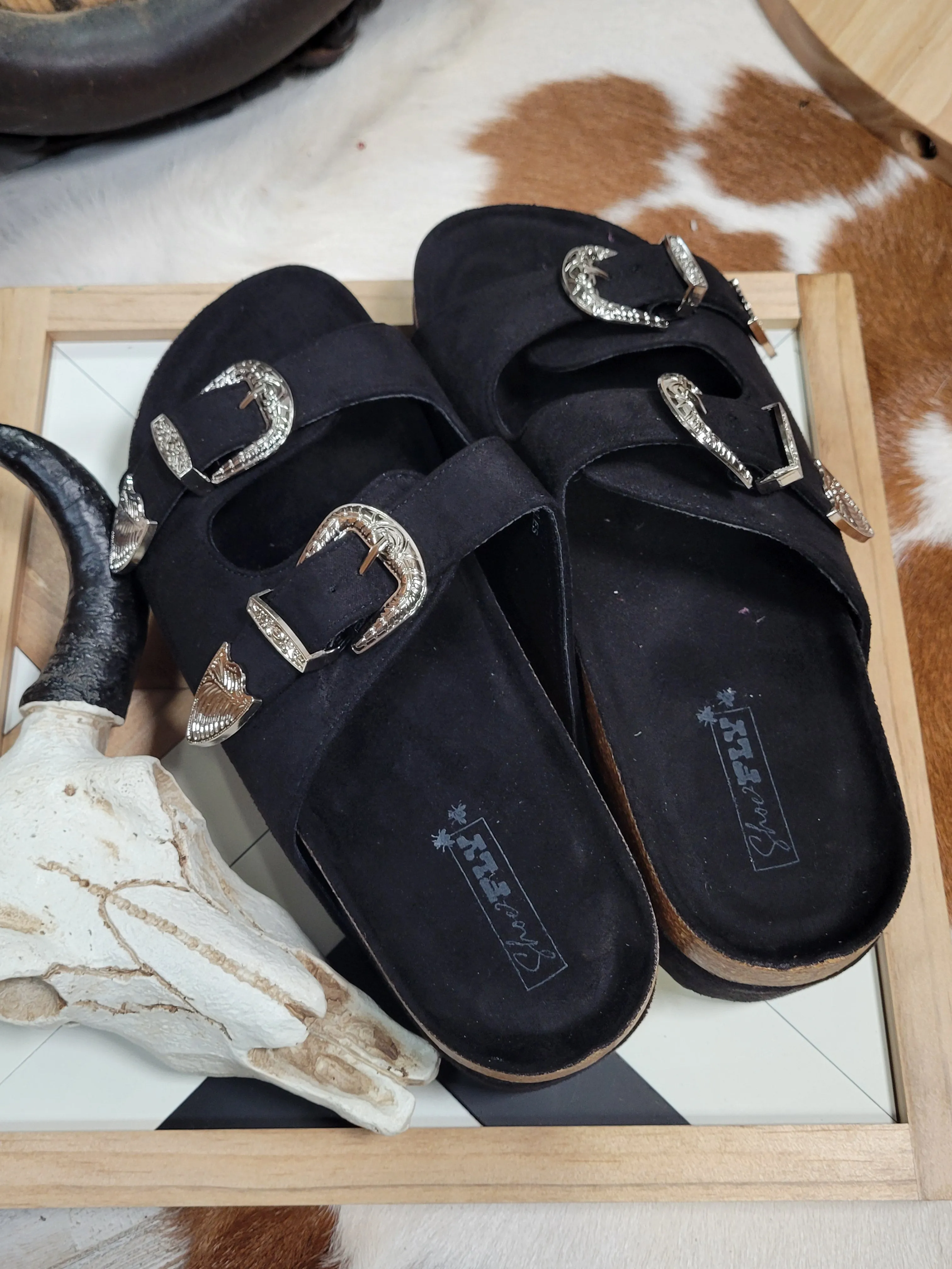 Platinum Buckle Sandal