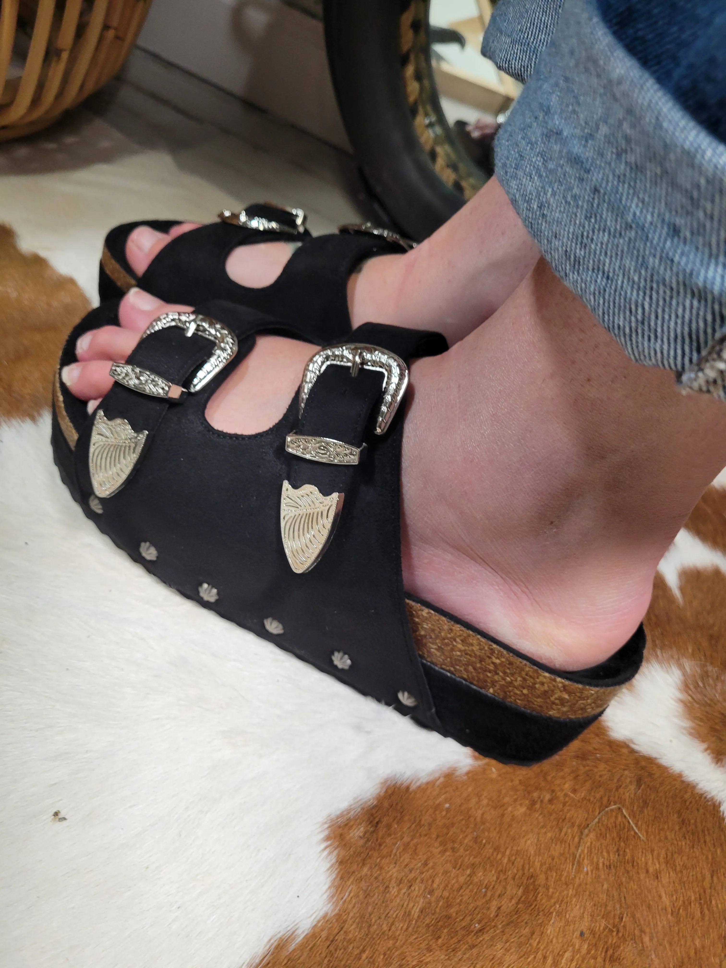 Platinum Buckle Sandal