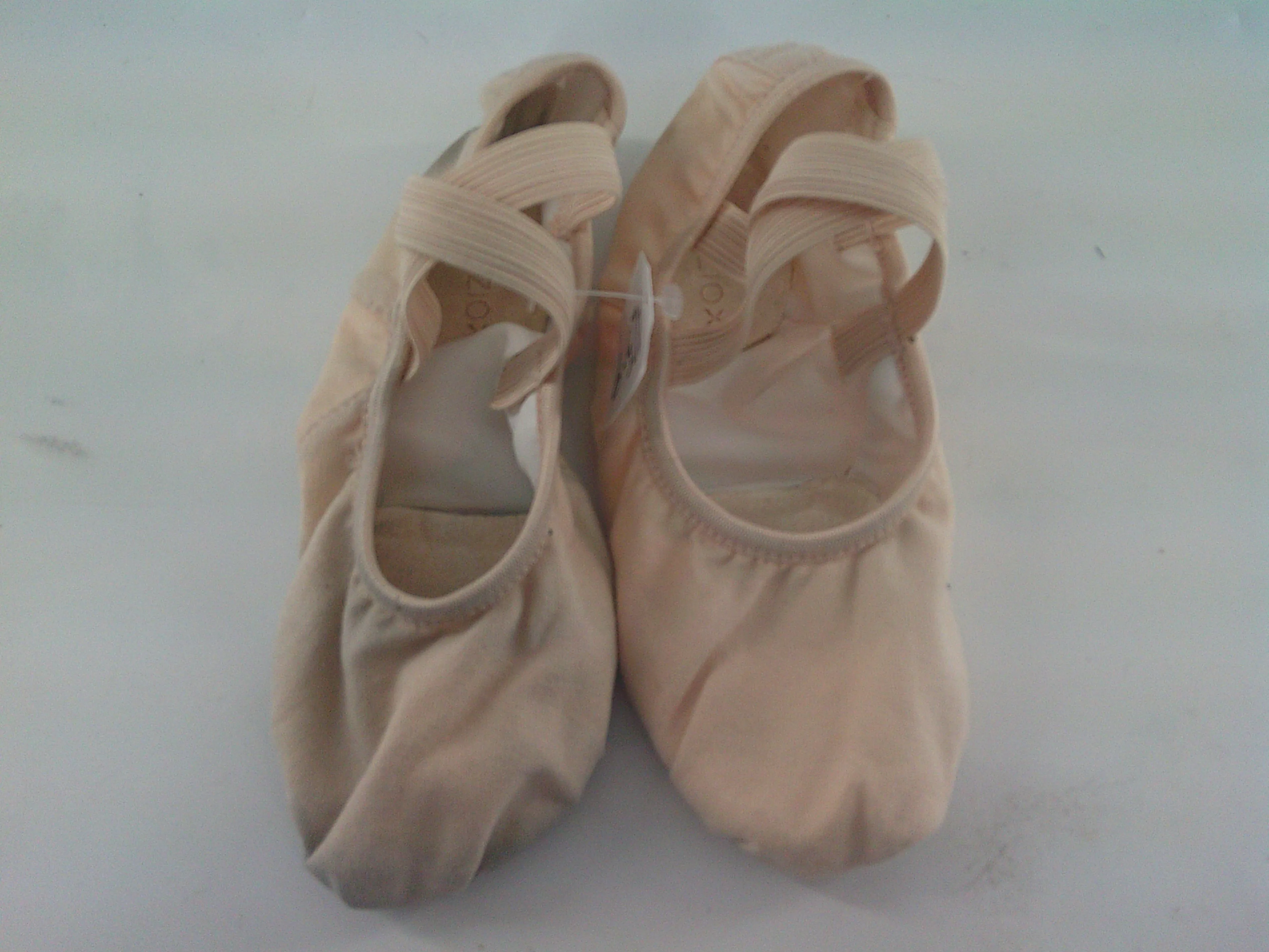 Pre-Owned Ballet Shoes Capezio Adult 6.5M No Tie Drawstring Canvas Crossing Straps Split Sole