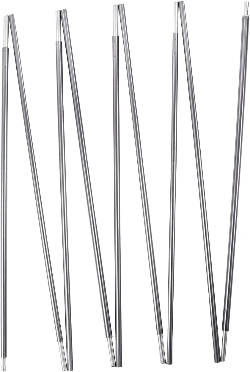 Preassembled Tent Poles, Gray Tent Poles Replacement, 7001 T6 Heated Aluminum Tent Poles, 2 Poles Pack