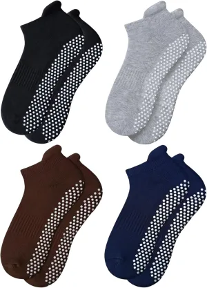 RATIVE Anti Slip Non Skid Barre Yoga Hospital Pilates Socks with Grips for Women Men