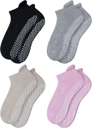 RATIVE Anti Slip Non Skid Barre Yoga Hospital Pilates Socks with Grips for Women Men