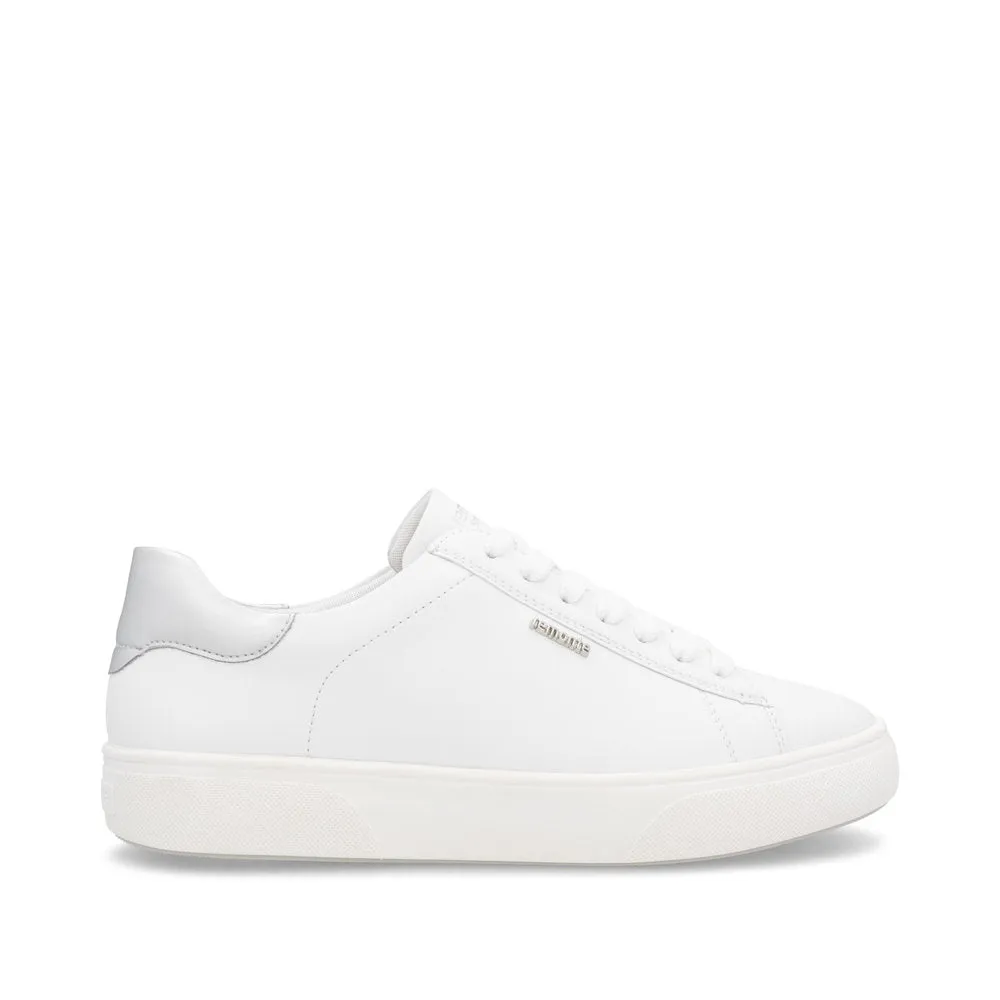 Remonte D2J00 -Ladies Lace Trainer in White/Silver