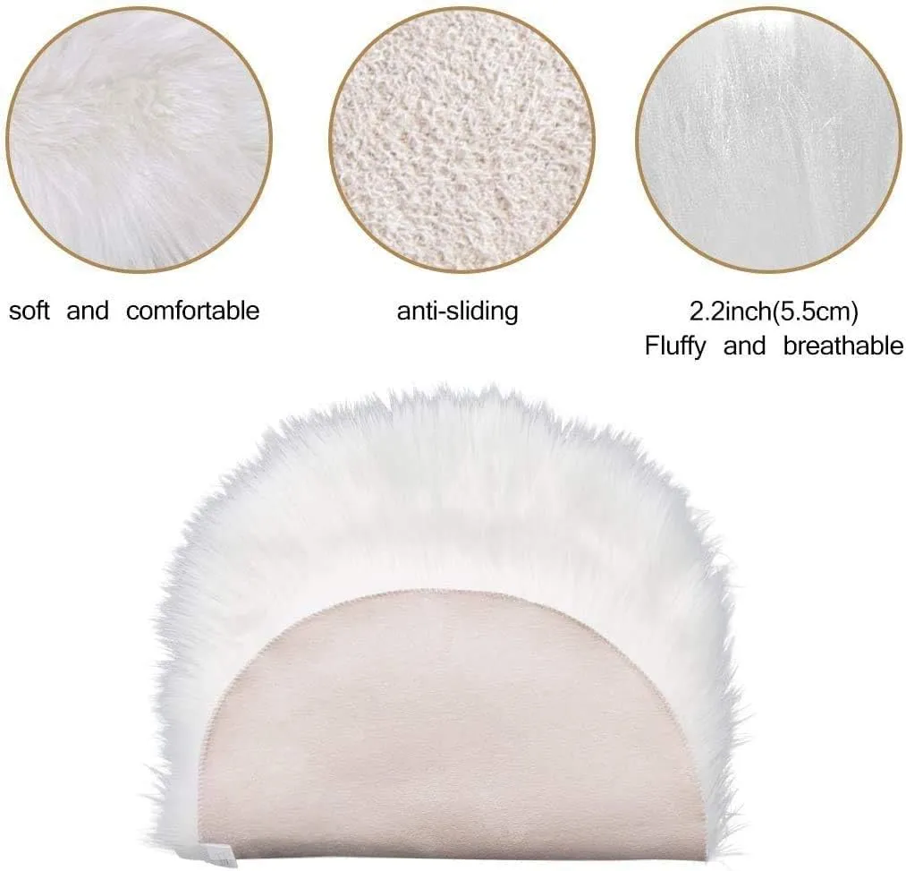 RosieLily Ultra Soft 1.3 x 2 Feet Faux Fur Area Rug, Fluffy Shaggy Sheepskin Fur, White Fuzzy Machine Washable Shag, Nursery Decor Throw for Bedroom, Kids Room, Living Room