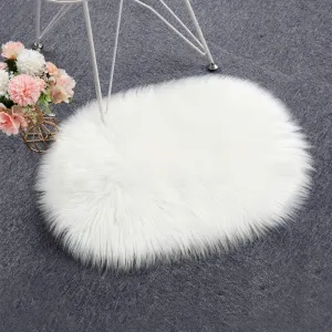 RosieLily Ultra Soft 1.3 x 2 Feet Faux Fur Area Rug, Fluffy Shaggy Sheepskin Fur, White Fuzzy Machine Washable Shag, Nursery Decor Throw for Bedroom, Kids Room, Living Room