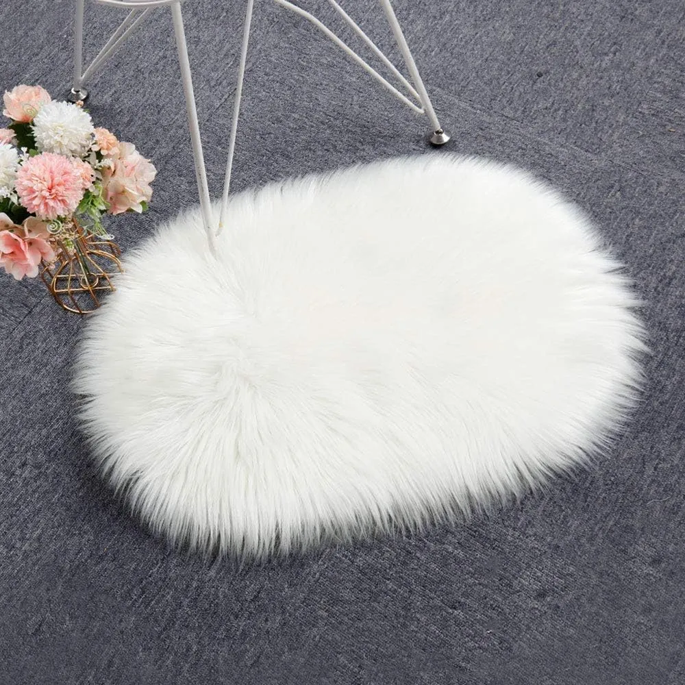 RosieLily Ultra Soft 1.3 x 2 Feet Faux Fur Area Rug, Fluffy Shaggy Sheepskin Fur, White Fuzzy Machine Washable Shag, Nursery Decor Throw for Bedroom, Kids Room, Living Room