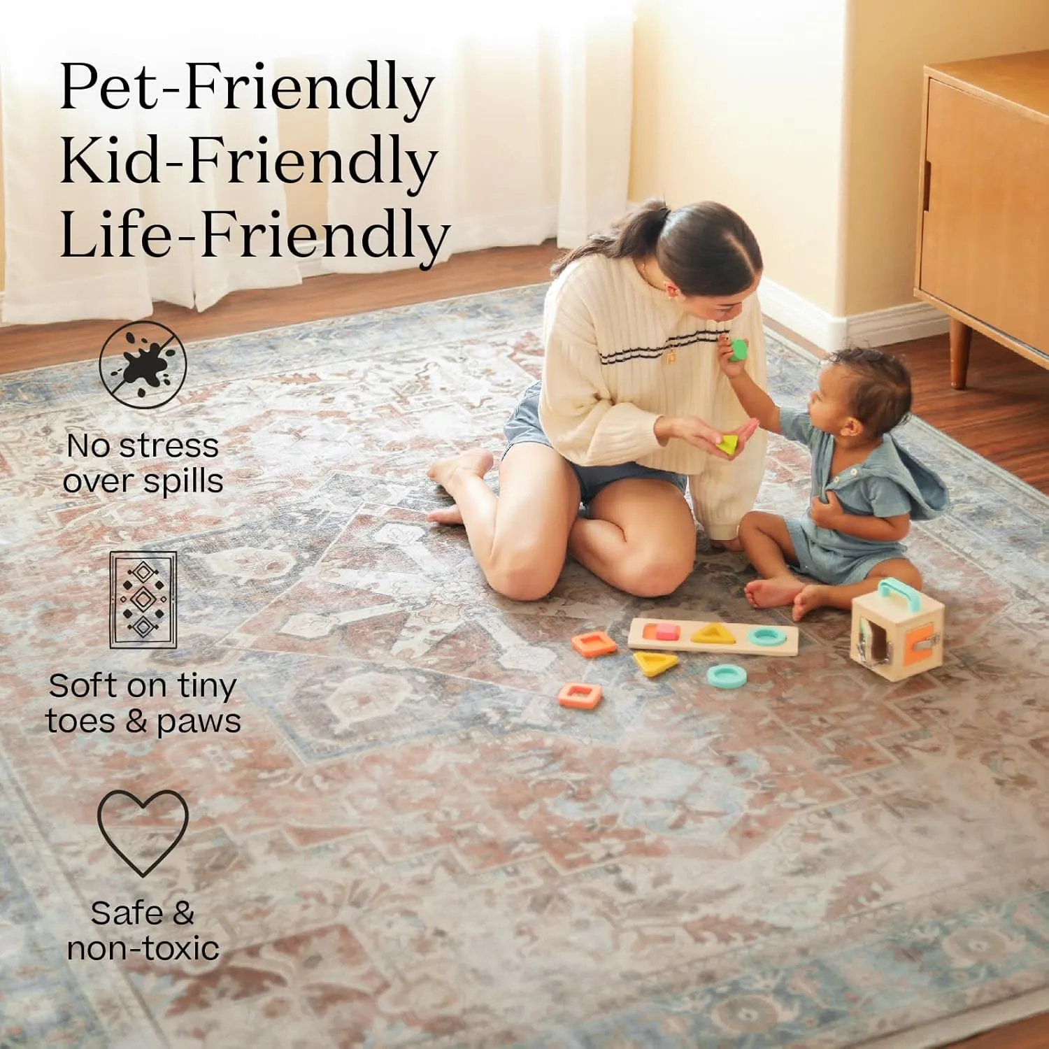 Ruggable x Morris & Co Washable 2x10 Runner Rug, Lodden Soft Evergreen & Gold, Premium Christmas Rugs for Hallway, Kitchen, Entryway, Living Room, Bedroom, Office with Gripper Non Slip Pad