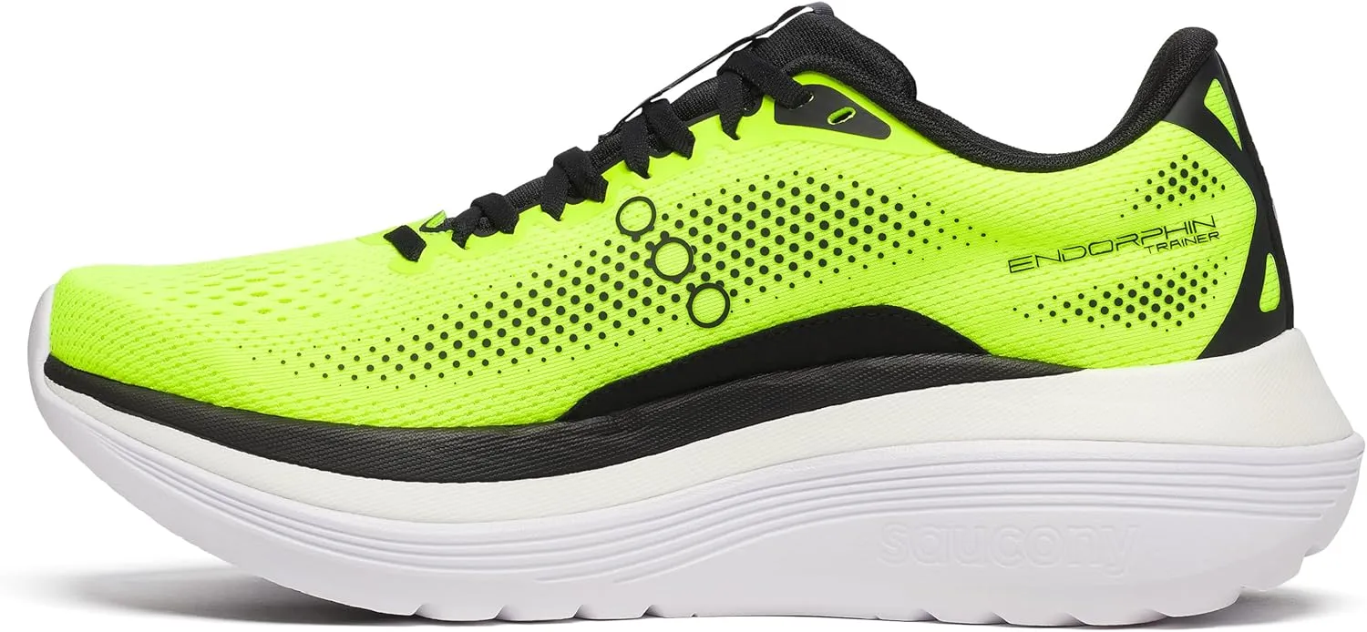 Saucony Men's Endorphin Trainer Sneaker, Citron/Black, 13