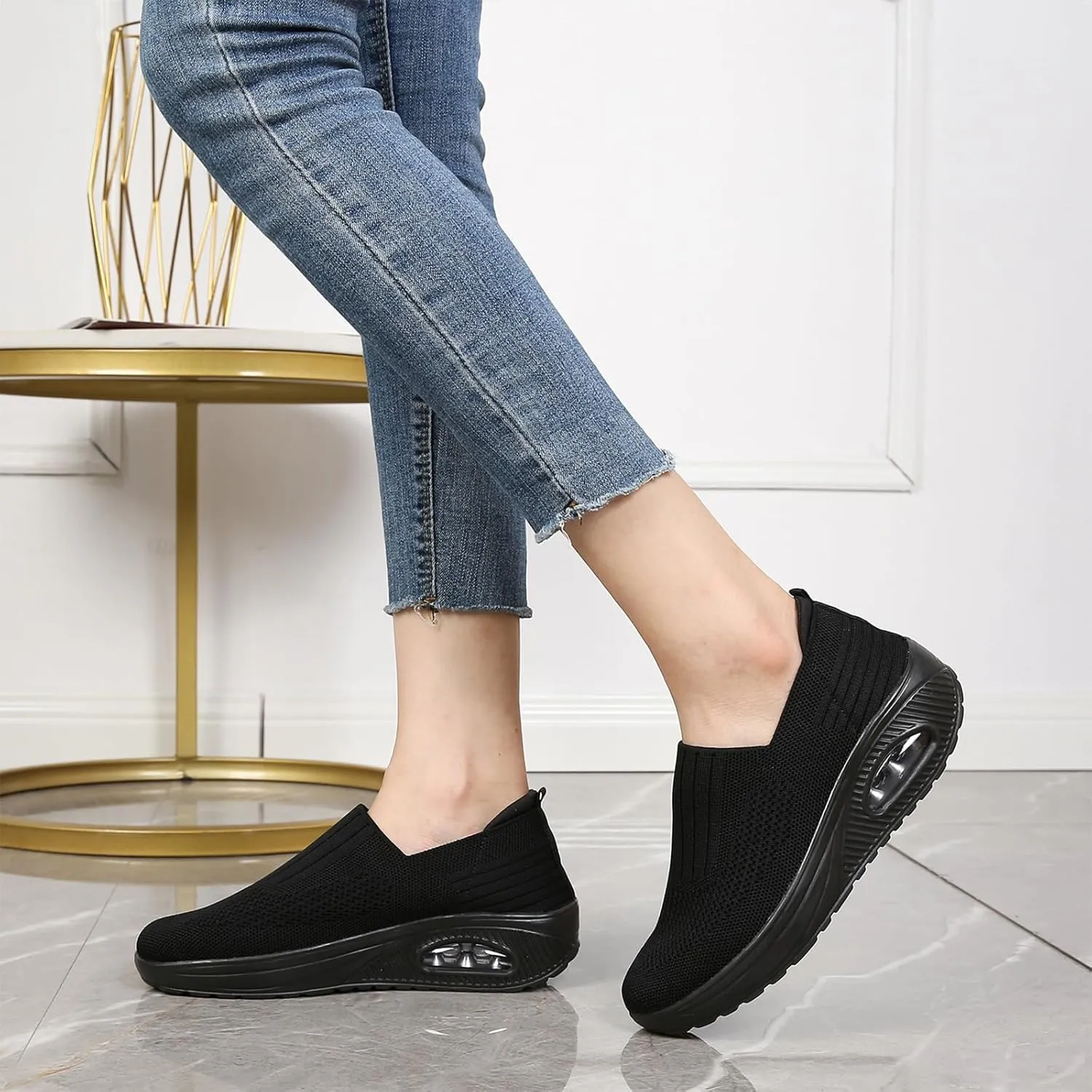 Semshedy Women Nurse Shoes Orthopedic Platform Nursing Sneakers Air Cushion Diabetic Walking Wedge Sneaker