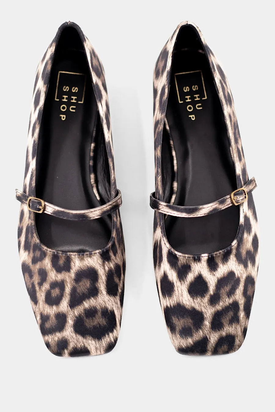 Shu Shop Adele Leopard Mary Jane Flat Shoes