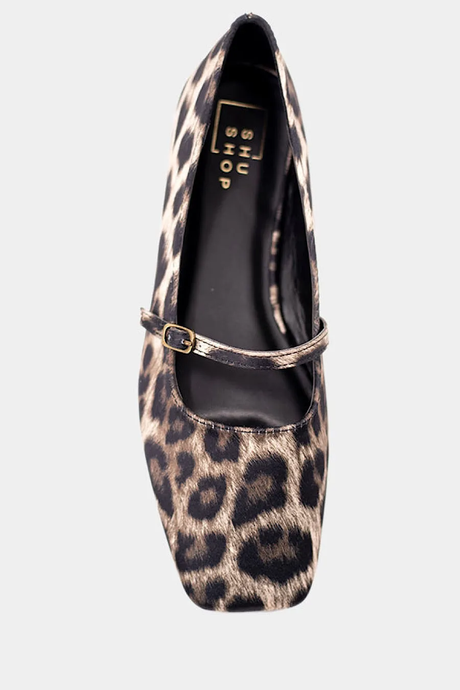 Shu Shop Adele Leopard Mary Jane Flat Shoes