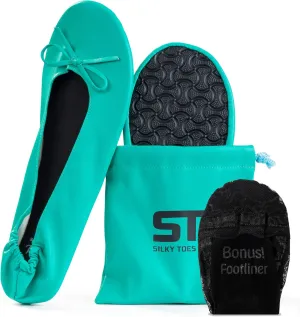 Silky Toes Foldable Flats for Women Purse Ballet Shoes Ballerina Slippers