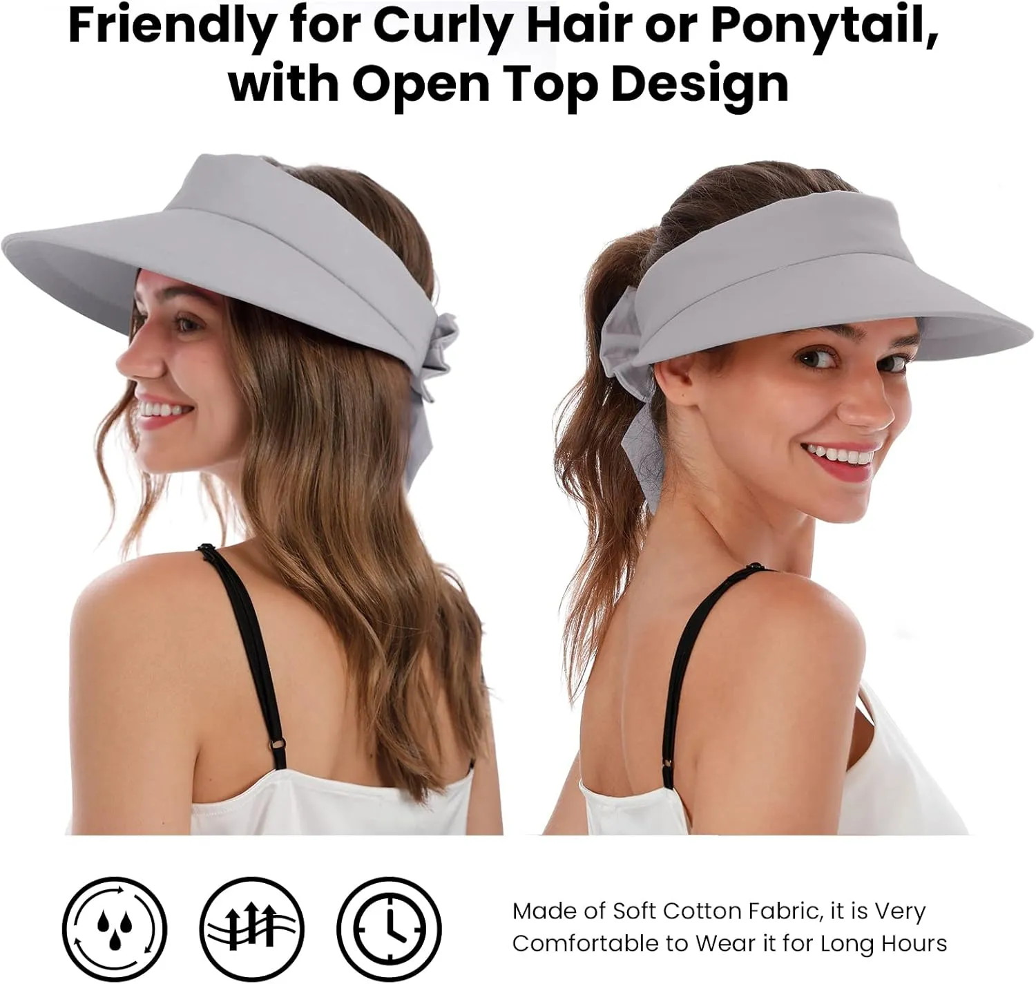Simplicity Women's UPF 50  UV Protection Wide Brim Beach Sun Visor Hat