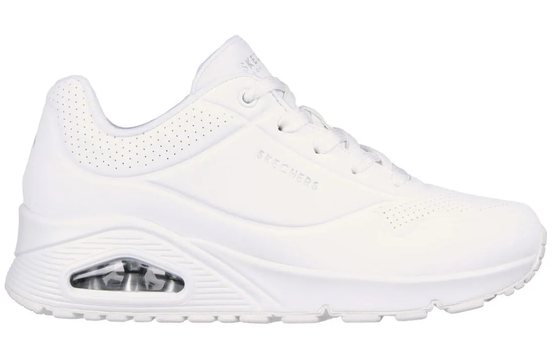 Skechers Ladies White Uno Stand On Air Trainer 73690W