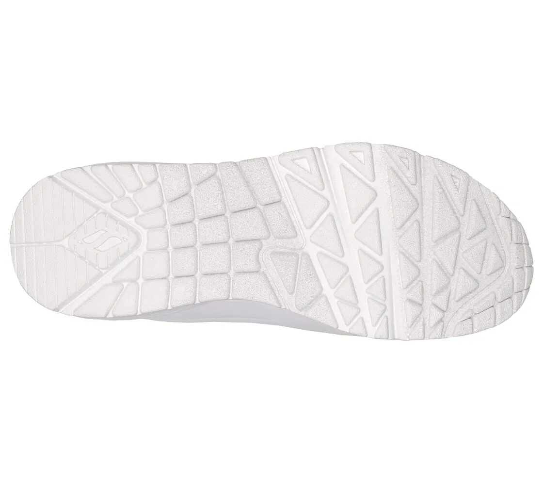 Skechers Ladies White Uno Stand On Air Trainer 73690W