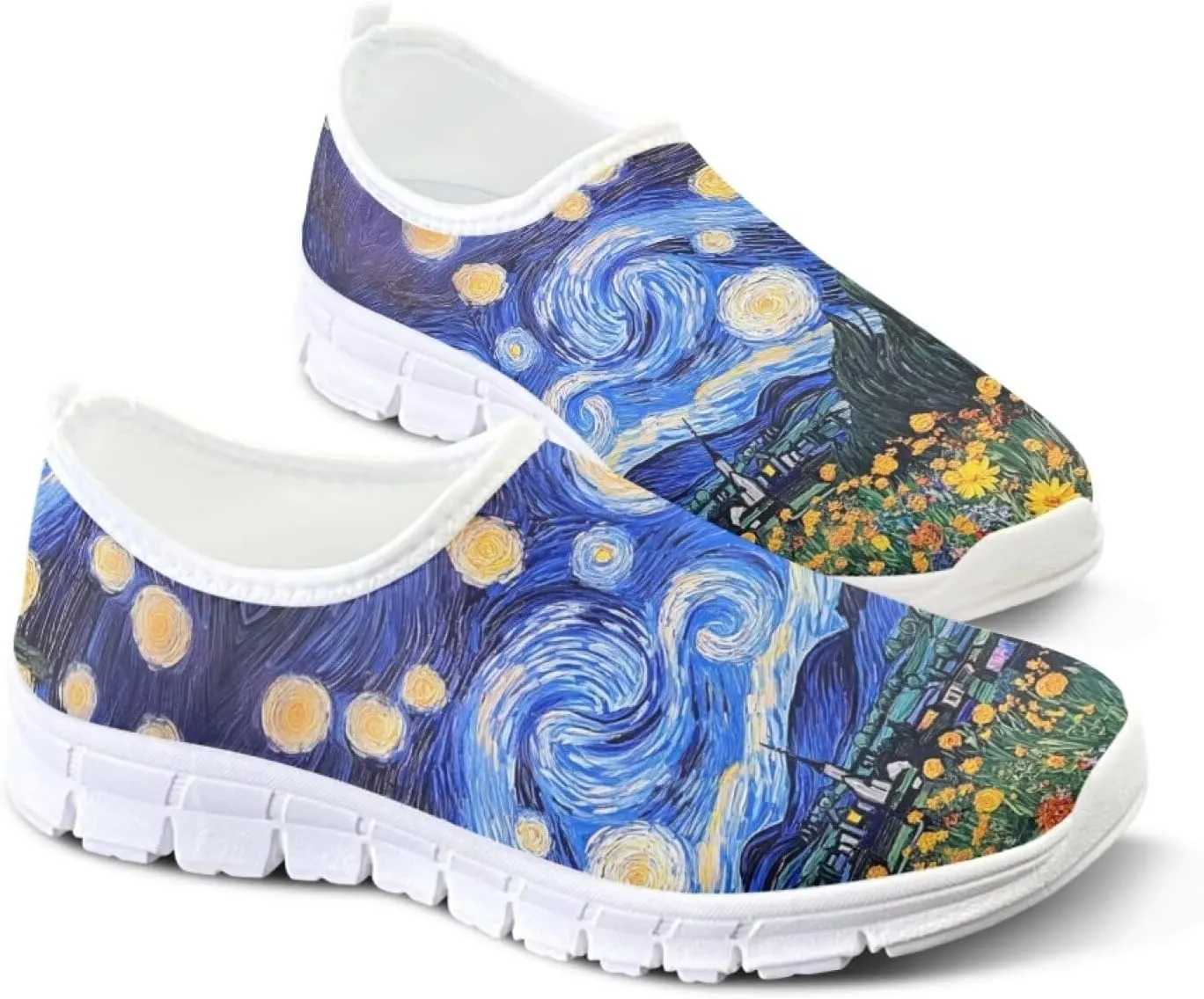 Slip On Walking Shoes for Women Knit Mesh Casual Shoes Non Slip Size 5-10.5