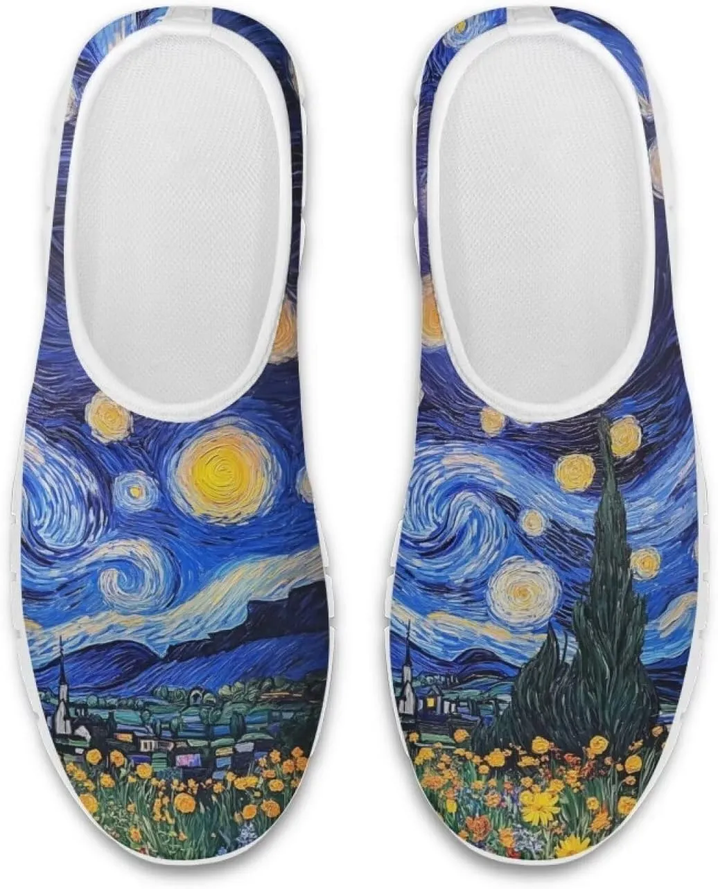 Slip On Walking Shoes for Women Knit Mesh Casual Shoes Non Slip Size 5-10.5