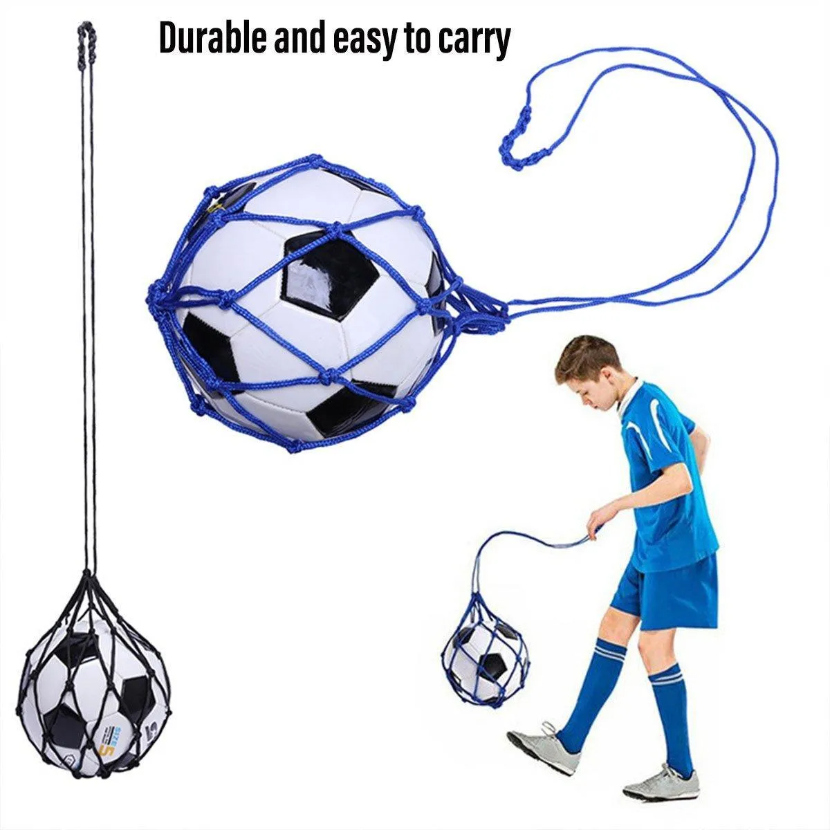 Soccer Trainer Mesh Bag for Kids Teens Men Football Training Aid Adjustable