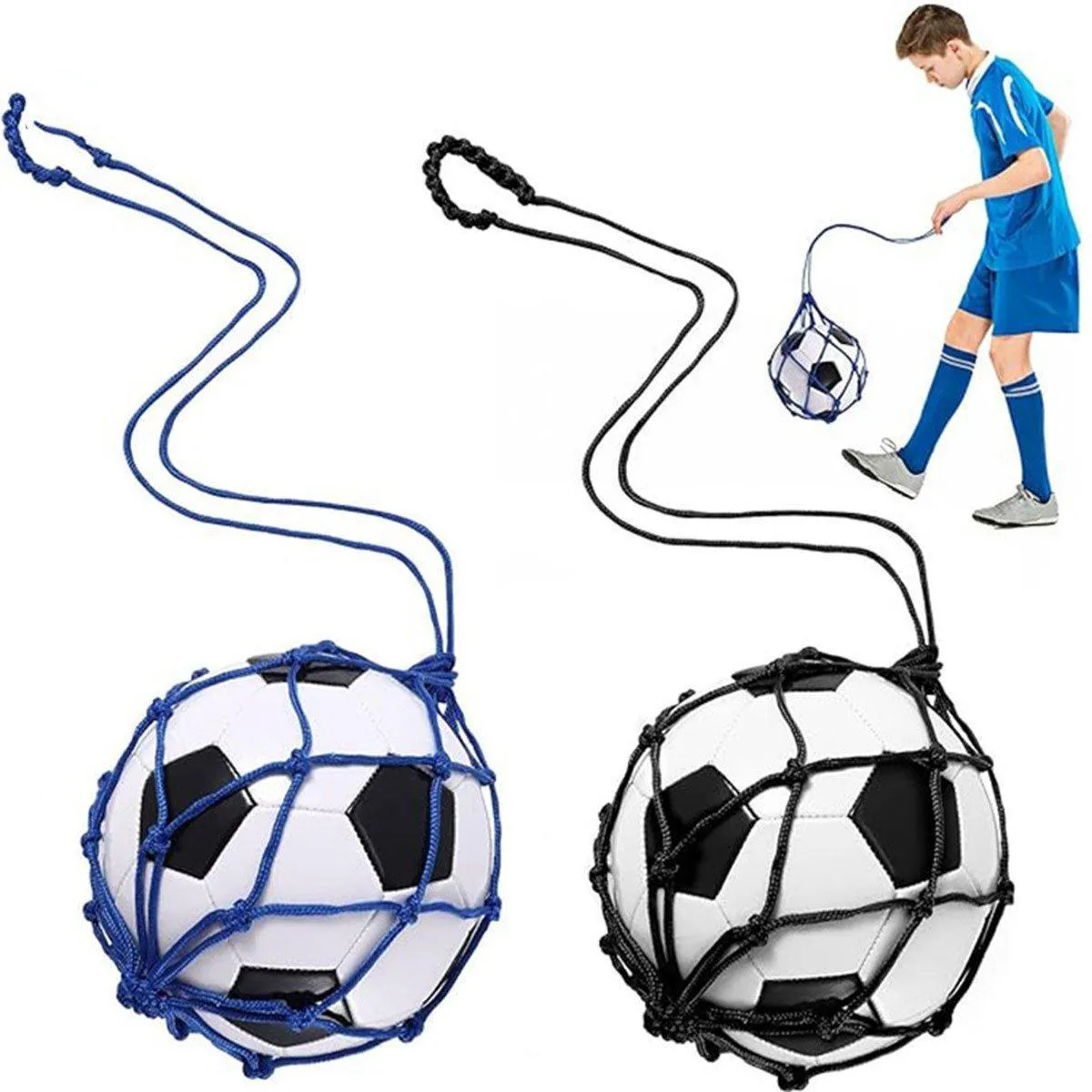Soccer Trainer Mesh Bag for Kids Teens Men Football Training Aid Adjustable