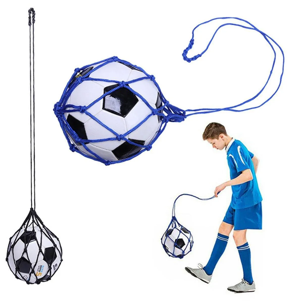 Soccer Trainer Mesh Bag for Kids Teens Men Football Training Aid Adjustable