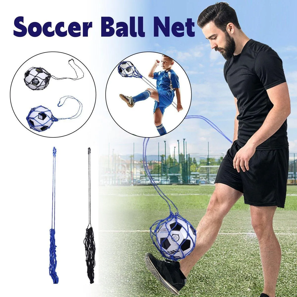 Soccer Trainer Mesh Bag for Kids Teens Men Football Training Aid Adjustable