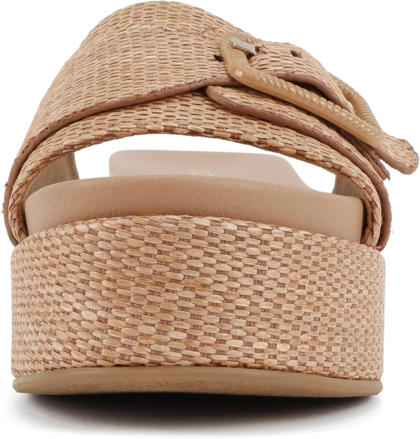 Soda “Lulah” ~ Women Open Round Toe Single Strap Slide Sandal with Buckle Detail