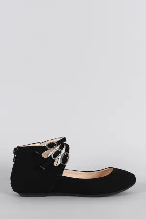 Sole Flat Toe Comfy Strap Ankle Ballet Clearance Triple Round New Year sale
