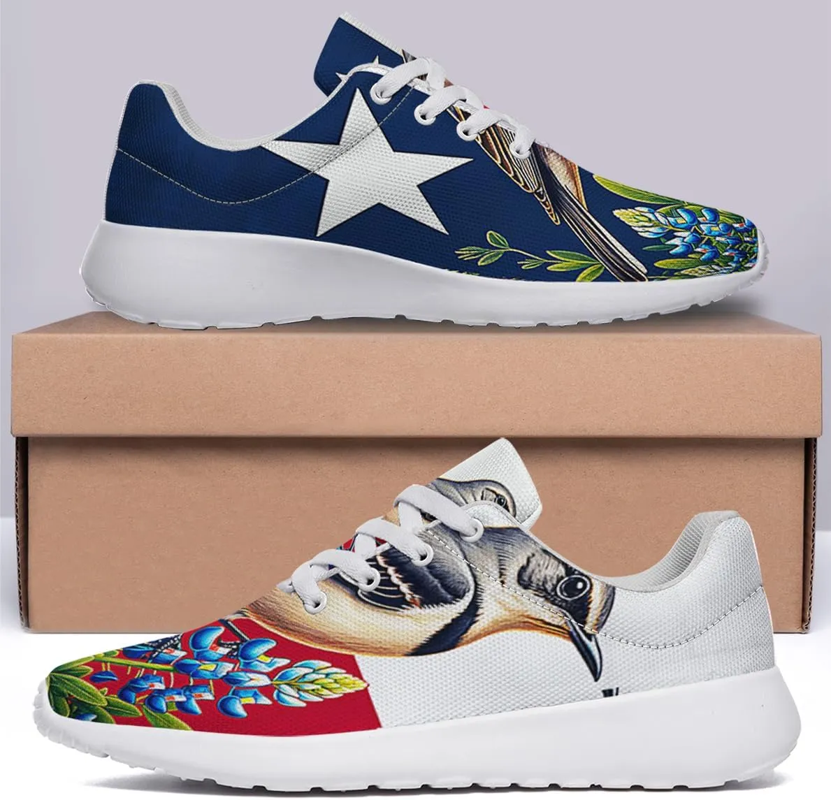 Sonzj-II Women's Men's Tennis Shoes Texas State Printed Sneakers Lightweight Breathable Running Walking Shoes