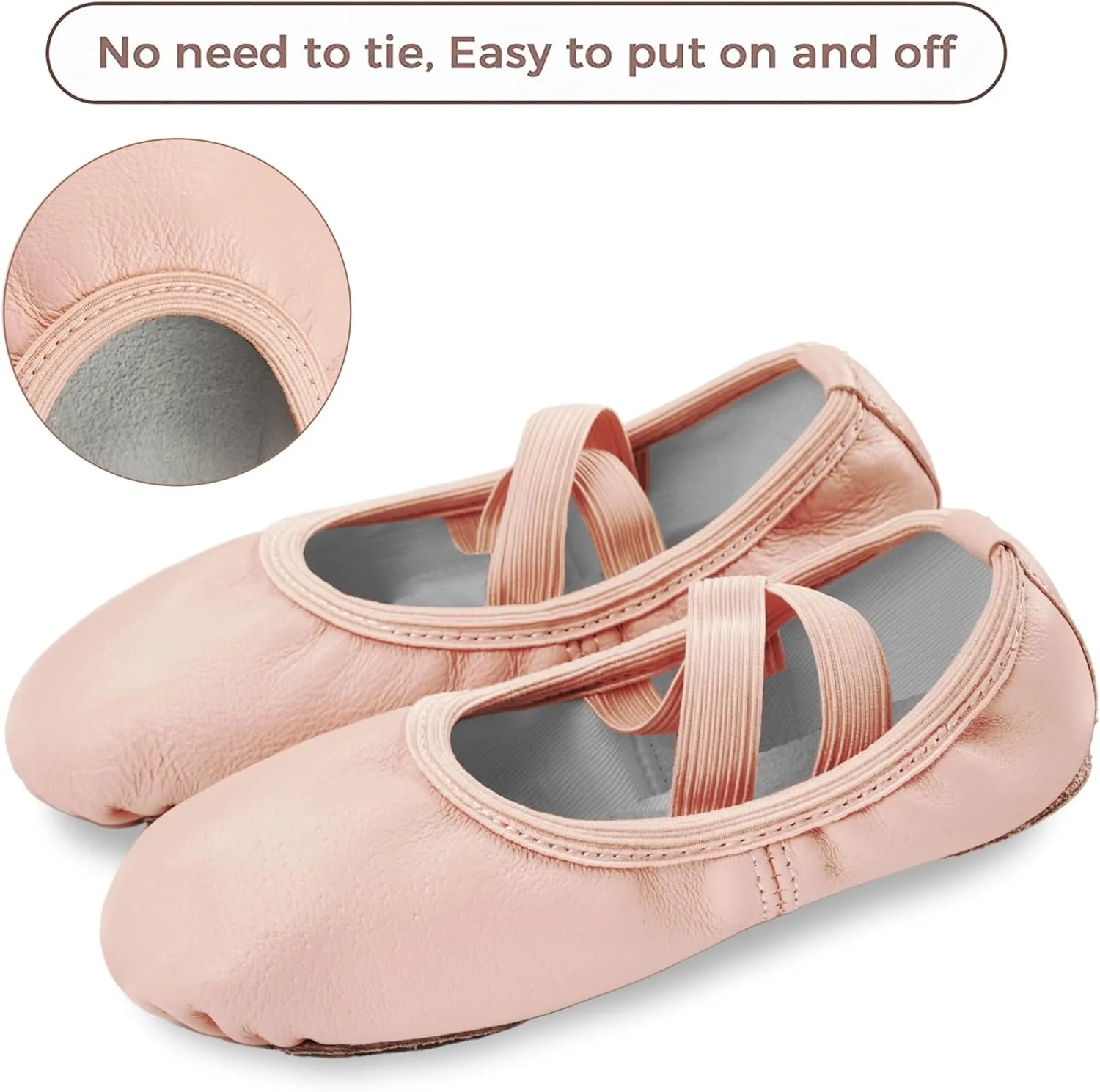 Stelle Ballet Shoes for Girls Dance Slippers Genuine Leather Ballerina Shoes for Toddler/Little Kid/Big Kid