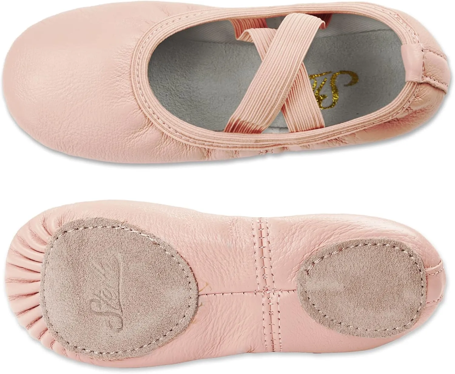 Stelle Ballet Shoes for Girls Dance Slippers Genuine Leather Ballerina Shoes for Toddler/Little Kid/Big Kid