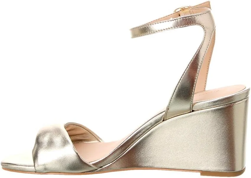 Stuart Weitzman Everly 75 Leather Wedge Sandal