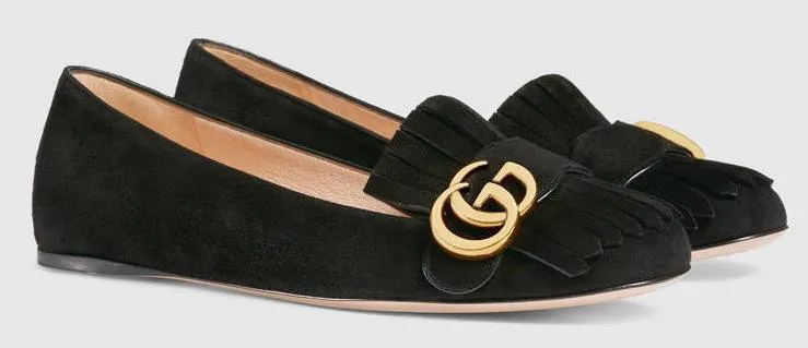 Suede Ballet Flat, Black