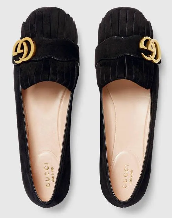 Suede Ballet Flat, Black