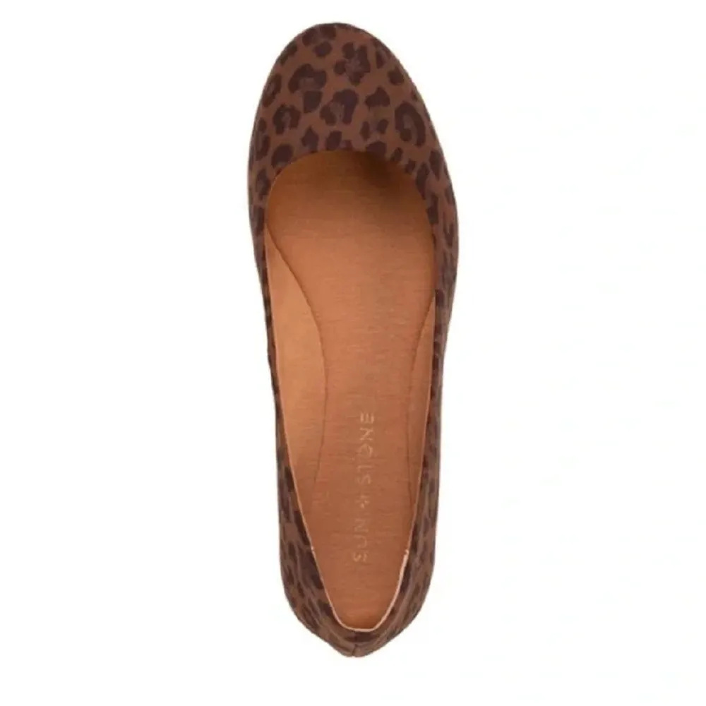 Sun   Stone Eliana Flats, Created for Macy's Women's, leapard Micro, Size 10.0