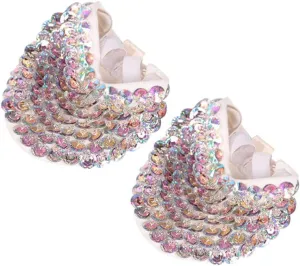 SUPVOX Women's Ballet Dance Shoes, L, Multicolor, Sequin, Flat, Peep Toe, Breathable, Elastic, Anti-Abrasive Suede Sole, Suitable for Dance, Yoga, Modern, Ballroom, Ballet, Jazz, Size L