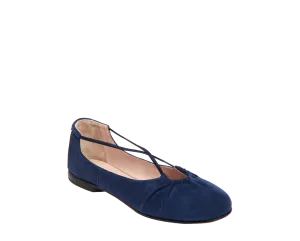 Taryn Rose Women's Alessandra Navy Suede Ballet Flat