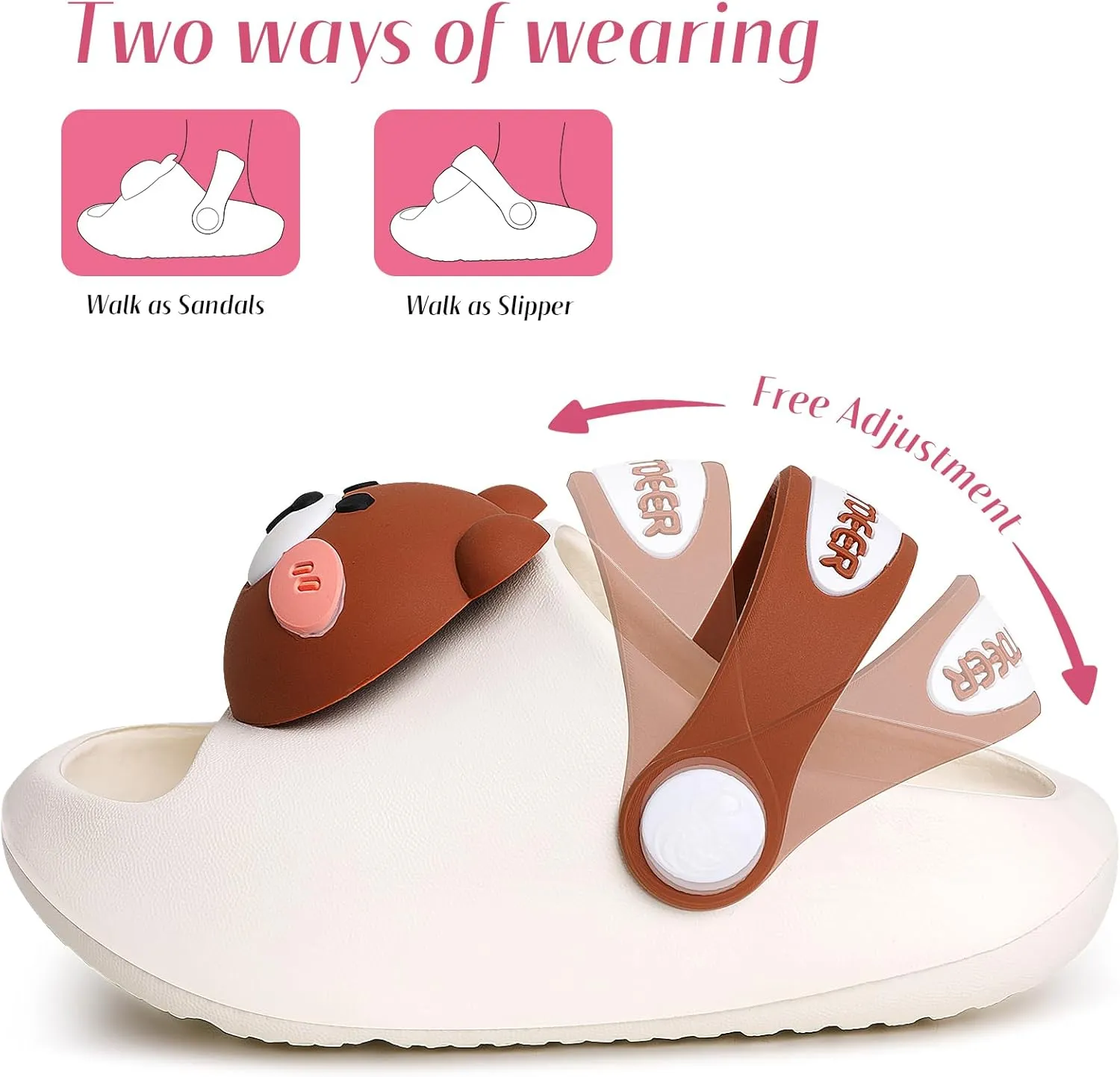 techcity Toddler Little Kids Slide Sandals Cute Summer Shower Beach Pool Slippers Thick Sole Slip On Sandals Water Shoes with Backstrap Boys Girls Clogs
