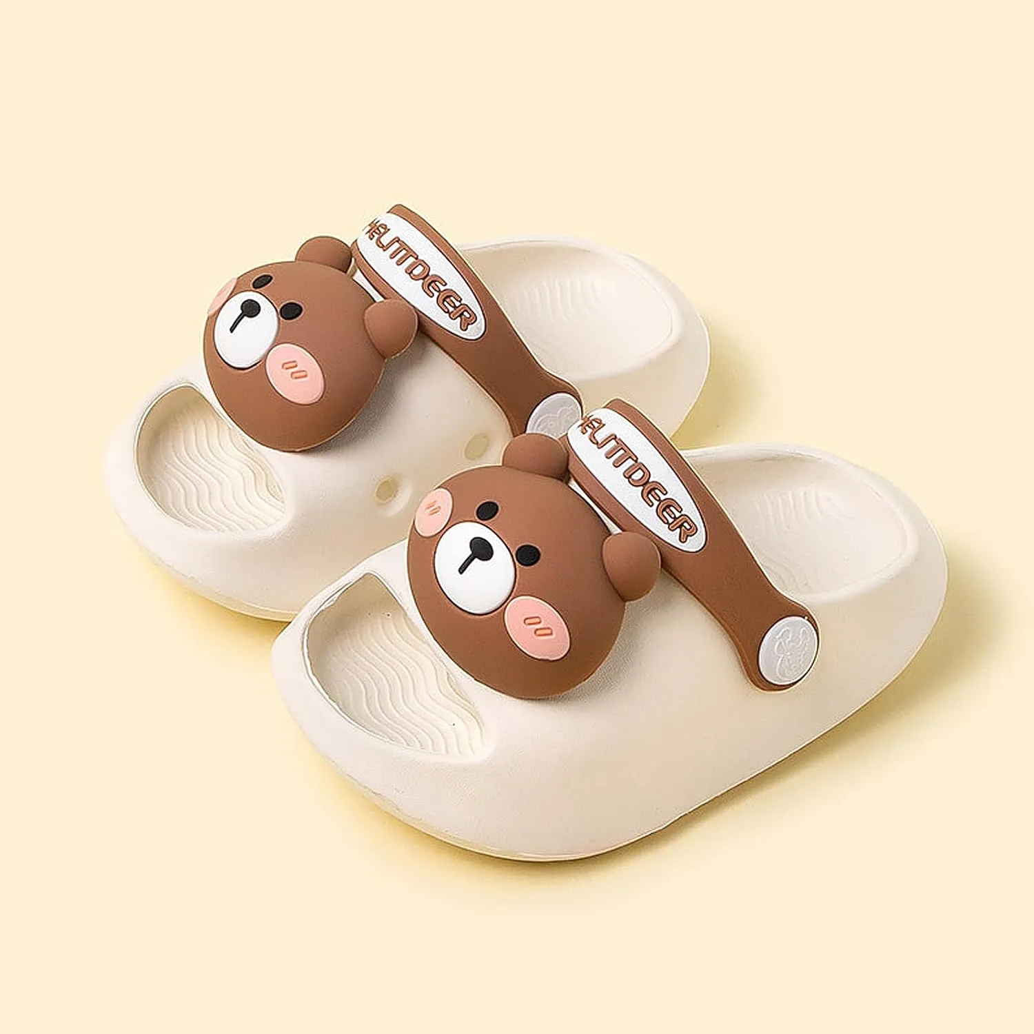 techcity Toddler Little Kids Slide Sandals Cute Summer Shower Beach Pool Slippers Thick Sole Slip On Sandals Water Shoes with Backstrap Boys Girls Clogs
