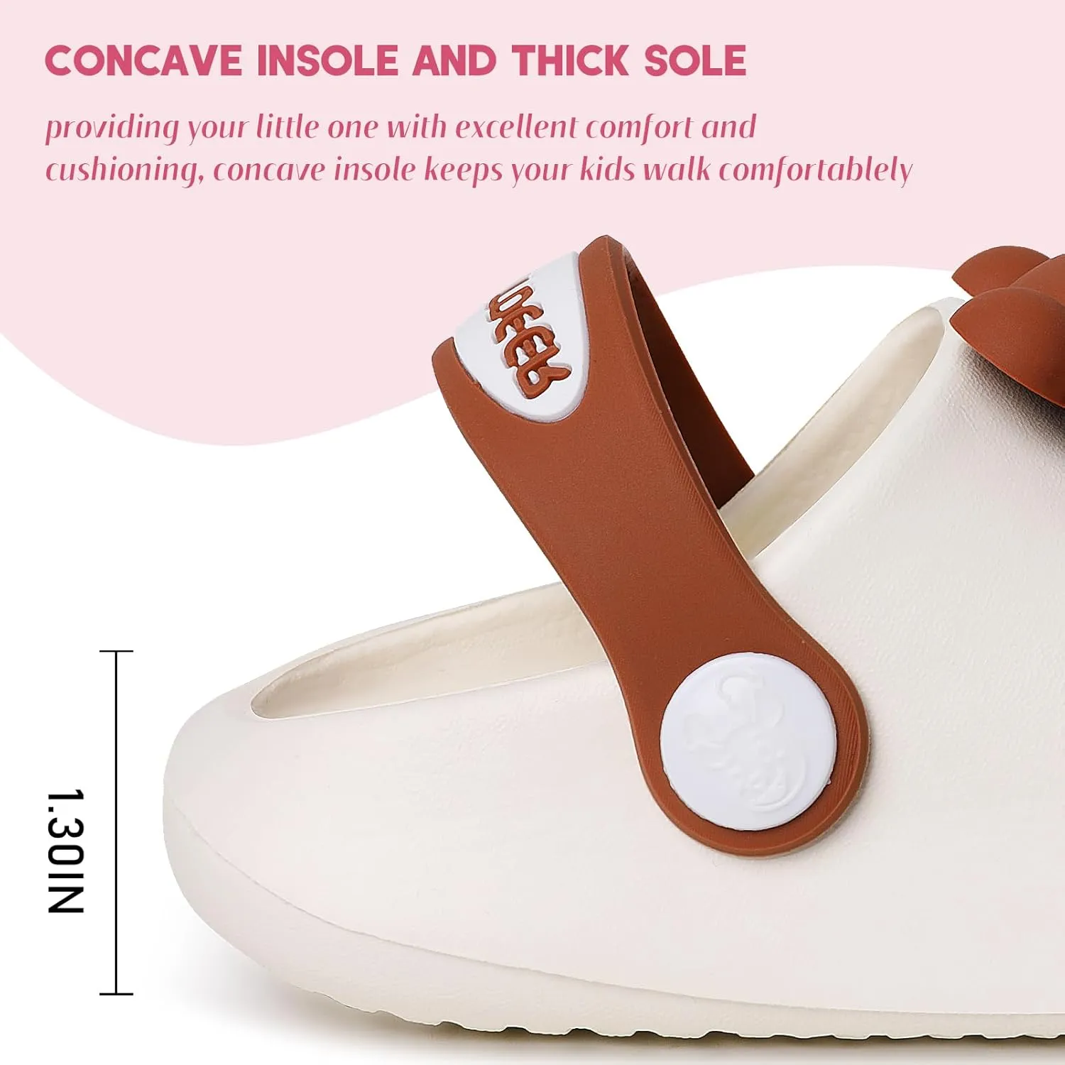 techcity Toddler Little Kids Slide Sandals Cute Summer Shower Beach Pool Slippers Thick Sole Slip On Sandals Water Shoes with Backstrap Boys Girls Clogs