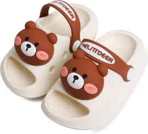 techcity Toddler Little Kids Slide Sandals Cute Summer Shower Beach Pool Slippers Thick Sole Slip On Sandals Water Shoes with Backstrap Boys Girls Clogs