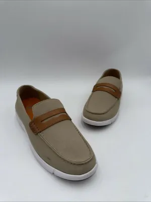 Thomas & Vine Men's Tevin Loafer Beige Canvas Size 10.5 - Very Good