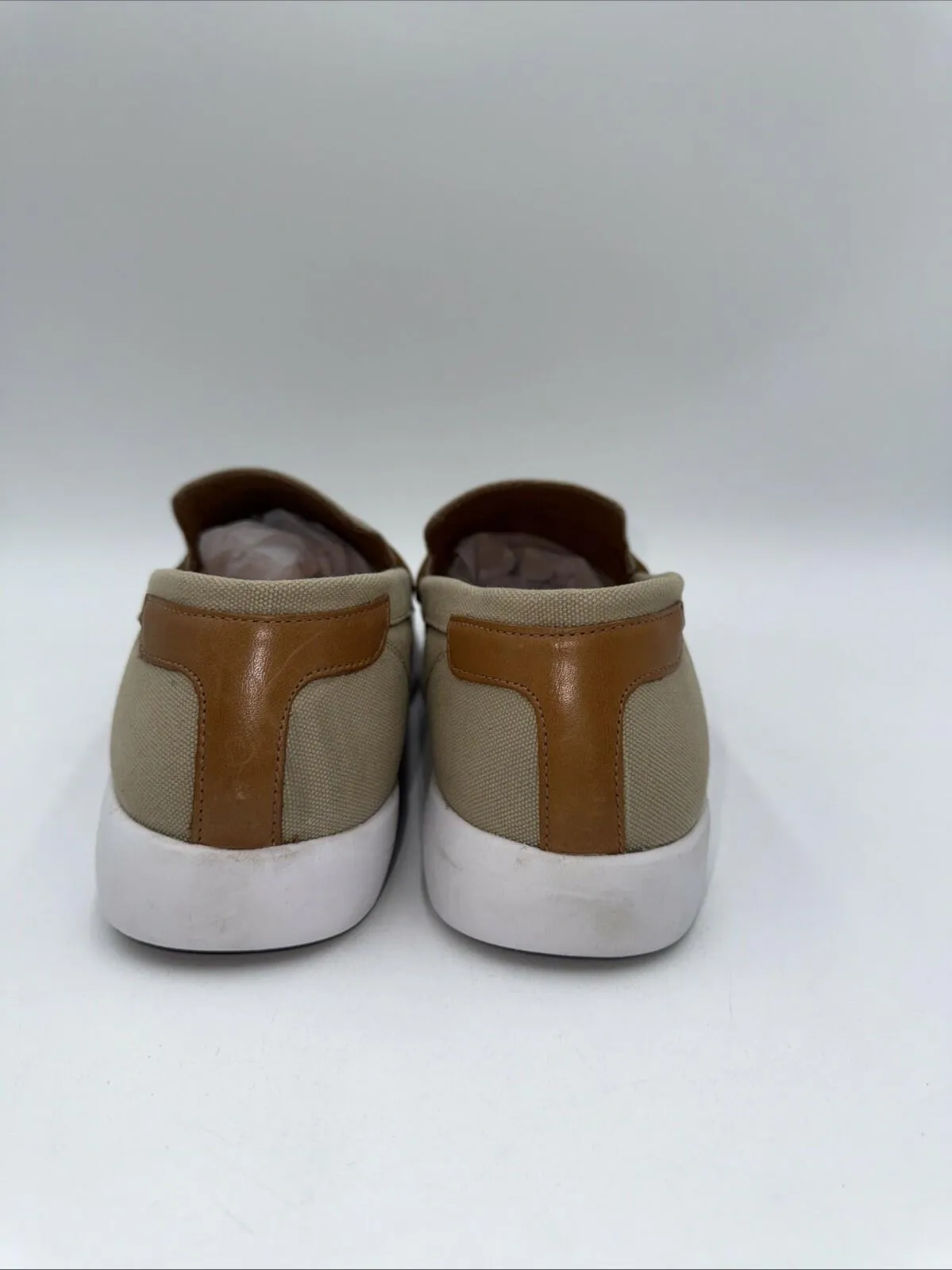 Thomas & Vine Men's Tevin Loafer Beige Canvas Size 10.5 - Very Good