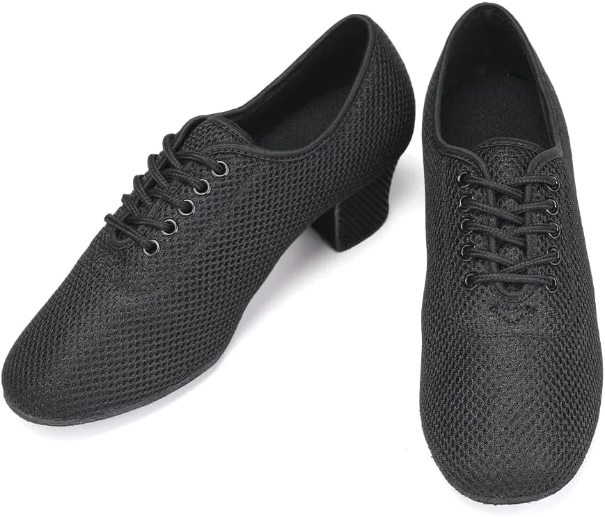 TINRYMX Ballroom Dance Shoes Women Practice Teaching Modern Professional Standard Latin Salsa Dance Shoes, Model RY-1801WB
