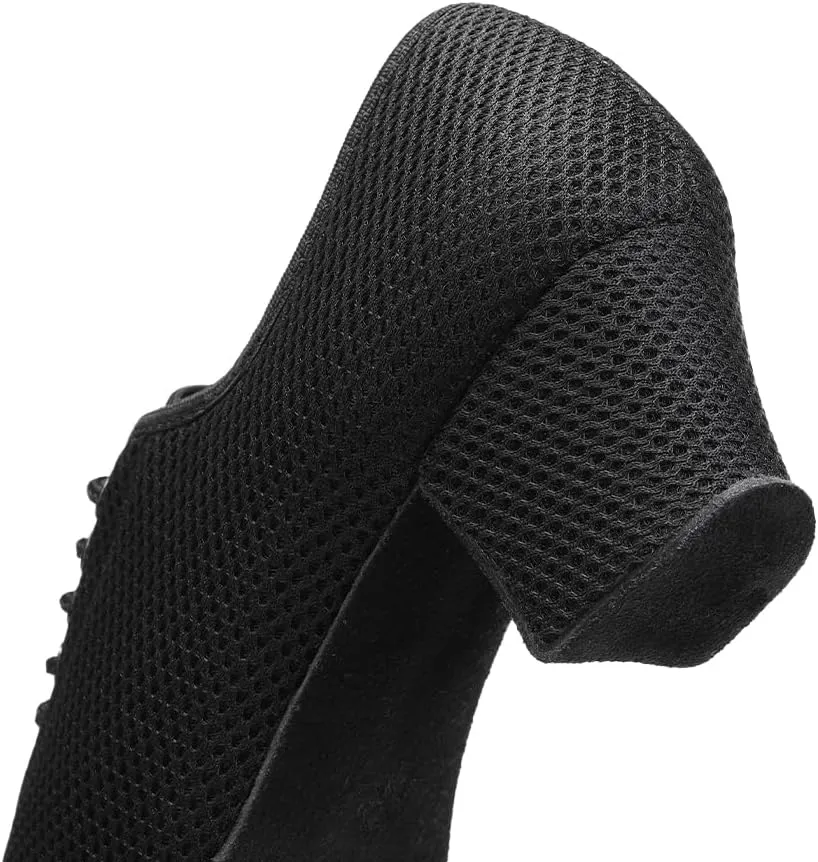 TINRYMX Ballroom Dance Shoes Women Practice Teaching Modern Professional Standard Latin Salsa Dance Shoes, Model RY-1801WB