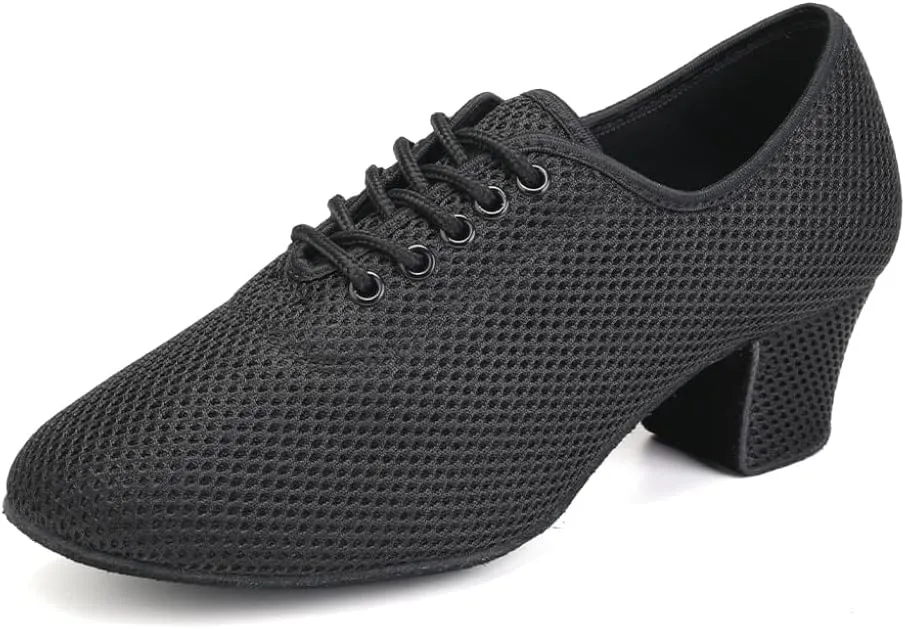 TINRYMX Ballroom Dance Shoes Women Practice Teaching Modern Professional Standard Latin Salsa Dance Shoes, Model RY-1801WB