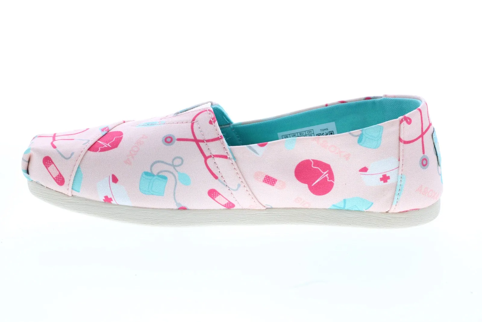 Toms Alpargata 10016612 Womens Pink Canvas Slip On Loafer Flats Shoes